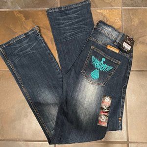 COWGIRL TUFF NWT jeans, 29 Reg, Thunderbird pocket.